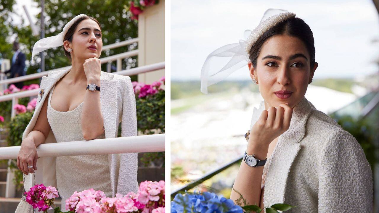 Sara attended Royal Ascot in an ivory ensemble with a statement fascinator