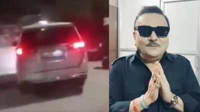 Watch: Eggs hurled at TMC MLA Madan Mitra's vehicle amid protest in Kamarhati