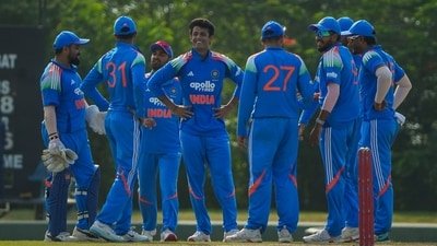 If Suryansh Shedge (smiling and standing akimbo in the middle) can also do well with the ball, it can be a great confidence booster for him. (BCCI (X))