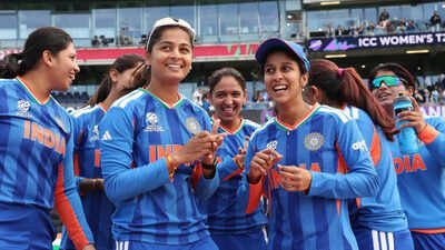 Shreyanka Patil (in the middle) after India's win over Pakistan (Photo by @BCCIWomen on X) 'I'd be lying if I said I wasn't depressed': Shreyanka Patil makes emotional admission after India's win over Pakistan