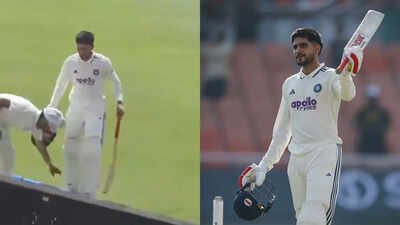 Shubman Gill Ball boy touches Shubman Gill's feet after India captain's century vs Afghanistan; video goes viral - WATCH