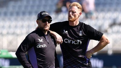 McCullum and Stokes appear to have patched up. (AFP) McCullum and Stokes appear to have patched up. (AFP)