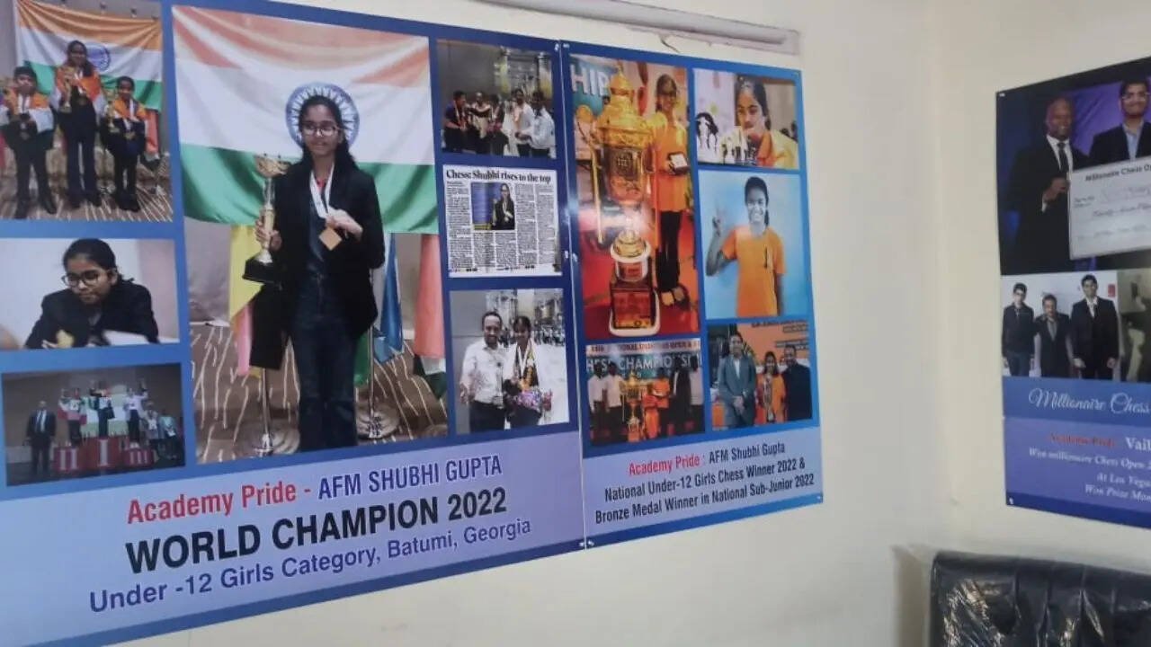 Subhi Gupta on the wall of Prasenjit Dutta's academy (Special Arrangements)