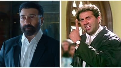 Sunny Deol in a still from Ikka (left) and in Damini.