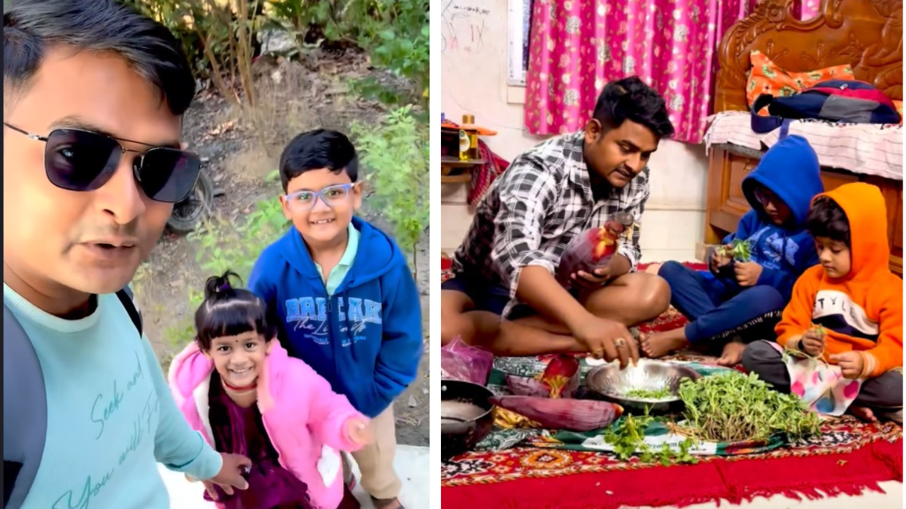 Suvendu Sarkar with his son and daughter. ( Instagram/suvendu5337)