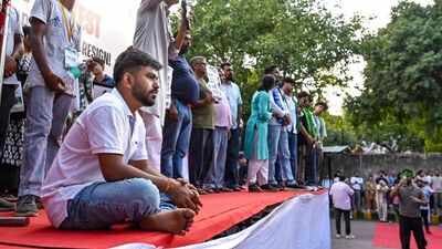 The Cockroach Janta Party's protest demanding Union Education Minister Dharmendra Pradhan's resignation over the NEET-UG paper leak entered its third day. Don’t stop your kids from joining protest, says Cockroach Janta Party as Jantar Mantar stir enters day 4