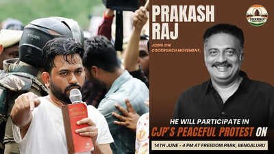 Prakash Raj to join Cockroach Janata Party protest in Bengaluru today