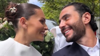 Thylane Blondeau married Ben Attal in Paris. (Instagram story/ @thylaneblondeau)