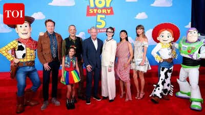 Tim Allen, Joan Cusack bring families to 'Toy Story 5' premiere as Taylor Swift makes surprise appearance