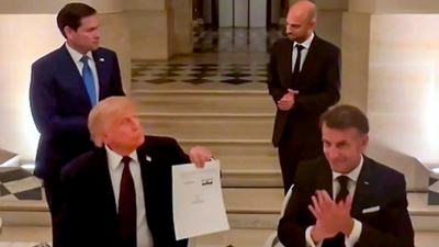 The Art of the Deal met the ghost of Versailles. U.S President Donald Trump on Wednesday signed a controversial MoU committing, among other things, Washington to help finance Iran's reconstruction to the tune of $300 billion. Versailles II: Trump signs Iran deal in the one place historians wouldn't recommend