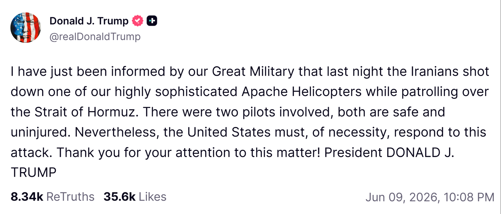TRUMP TRUTH POST