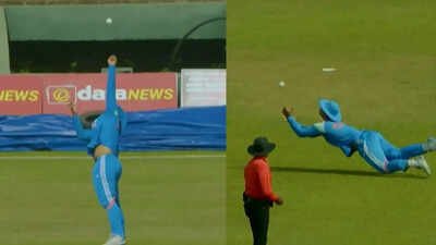 Vaibhav Sooryavanshi turns eagle to grab a stunner during India A vs Afghanistan A Tri-Nation one-day match - Watch
