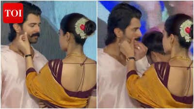 FB Rashmika Mandanna twirls Vijay Deverakonda's moustache; Couple's sweet moment wins hearts - WATCH