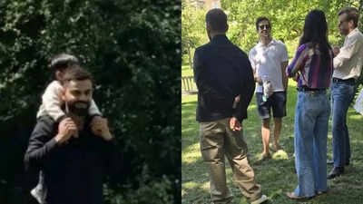 Virat Kohli carries Akaay on his shoulders during UK park outing with Anushka Sharma, fans can't get enough as the adorable PICS go viral