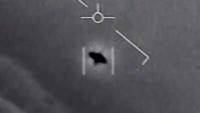 An unidentified flying object shown in a photo first obtained by the New York Times. This routine US Navy training mission near California turned into one of the most discussed UFO cases in recent history
