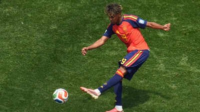 In a historic moment, Spain witnessed young talents Lamine Yamal and Pau Cubarsí become the first teenage pair to start a World Cup knockout match since the legendary Pelé and Altafini in 1958. (AP Photo) Lamine Yamal joins Pele: Spain's Barcelona teenagers rewrite the World Cup history books in style