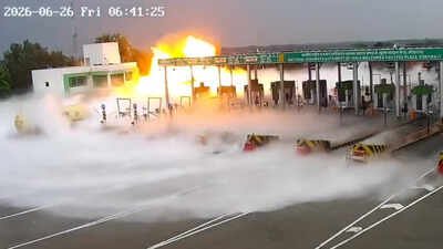 New CCTV footage captures massive LPG tanker explosion at UP toll plaza - video