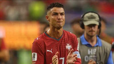 Portugal's Cristiano Ronaldo in tears after the World Cup round of 16 loss against rival Spain.(AP Photo) Tears and applause: Cristiano Ronaldo bows out of his final World Cup with a heartbreak