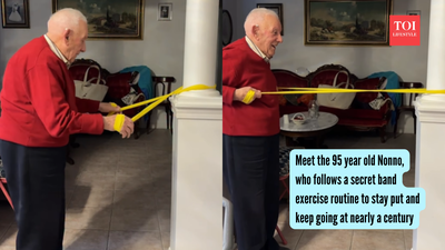 A 95-year-old grandfather, Nonno, demonstrates his daily exercise routine for staying fit. He uses a resistance band for low-impact strength training, showing great control. His granddaughter, influencer Alyssa Stellato, shared this inspiring video online. The post highlights his dedication and commitment to maintaining his physical well-being. This routine has garnered significant positive attention and admiration from viewers. Meet the 95 year old Nonno, who follows a secret band exercise routine to stay put and keep going at nearly a century