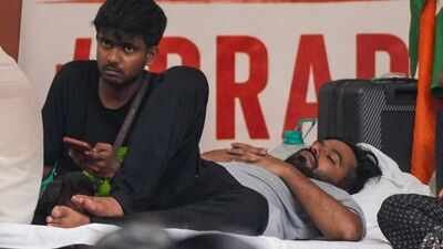 Abhijeet Dipke is currently on a hunger strike at Jantar Mantar (Image/PTI) 'Stay here for the night': CJP's Abhijeet Dipke calls for night-long vigil ahead of 'Chalo Sansad' march