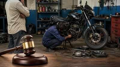 AI generated image used for representational purpose Bike mechanic's faulty repair damaged man's motorcycle; consumer court awards Rs 66,000