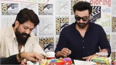 Ranbir Kapoor and Yash turn into "Pookie Girl Dads", the duo colour Ram-Ravana sketches at Comic-Con - Watch