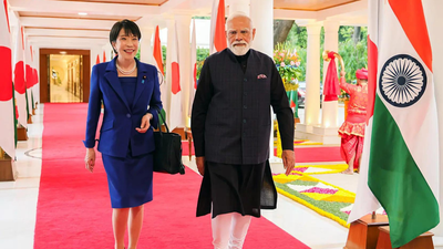 PM Modi with Japanese counterpart Sanae Takaichi (ANI photo) PM Modi, Japan PM Sanae Takaichi push for early Quad meet