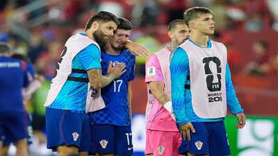 Croatia's Petar Sucic (17) and teammates react to a loss during the World Cup round of 32. (AP Photo/Mike Stewart) FIFA breaks silence on VAR decision drama in Croatia vs Portugal, explains why late equaliser was ruled out