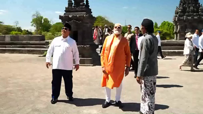 PM Modi offers prayers at Indonesia's 1,000-year-old Prambanan Temple - Watch