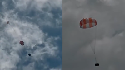 ISRO carries out successful Gaganyaan main parachute test Isro successfully tests main parachute for Gaganyaan crew module: Watch