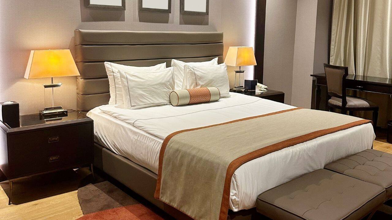 A hotel room