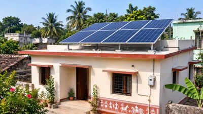 AI-generated image Beyond building homes: How Odisha is combining affordable housing with rooftop solar