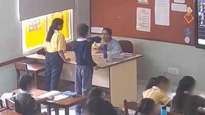 Screengrab from CCTV Digital slate, classroom exchange, class teacher's response: Questions cloud Jaipur schoolgirl death