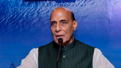 Defence minister Rajnath Singh (PTI photo) 'Not just a fighting force, but guardian of India's economy': Rajnath Singh hails Navy