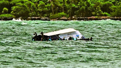 The ill-fated speedboat carrying Indian tourists that capsized near Hon May Rut Ngoai off Phu Quoc Island, Vietnam Vietnam tragedy: Day after death of 15 Indians, speedboat captain held