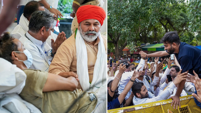 Rakesh Tikait, Kejriwal meet Sonam Wangchuk at 'packed' Jantar Mantar '500 farmers join CJP protest': Sonam Wangchuk gets support from Rakesh Tikait, Kejriwal at 'packed' Jantar Mantar
