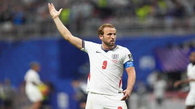 England's Harry Kane (9) (AP Photo) Harry Kane's 'Messi' remark fuels fresh 2030 World Cup speculation