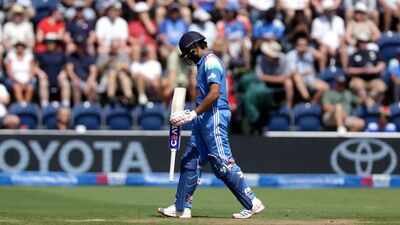 Rohit Sharma walks back after getting out in the second ODI Where's the hitman? Rohit Sharma's form a growing concern for India's ODI World Cup plans