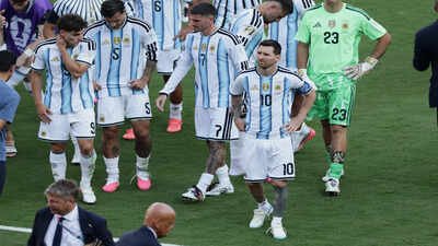 Argentina's Lionel Messi (10) stands on the pitch after the World Cup final (AP/PTI photo) 'Messi, Messi!': Argentina fans honour their captain as Spain lift FIFA World Cup trophy