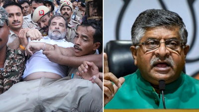 BJP calls Rahul's march to PM residence 'irresponsible conduct' 'Does India run on your arrogance?' BJP tears into Rahul Gandhi over PM residence march
