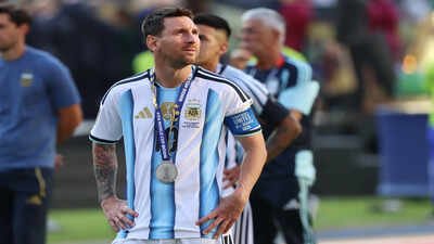 Argentina's Lionel Messi reacts after losing to Spain in the World Cup final. (AP Photo) 'I sent a message to Alexis': Mac Allister's father reveals what son told him about Messi's dressing-room pep talks