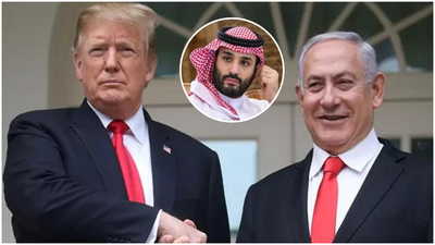 File photo: US President Donald Trump, Israeli PM Benjamin Netanyahu and Saudi Crown Prince MBS Donald Trump adds Israel strings to Saudi nuclear deal, throwing landmark pact into uncertain terrain