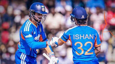 Tilak Varma and Ishan Kishan (Pic credit: BCCI) India script history, equal world record for most 200-plus T20I totals in a calendar year