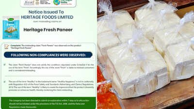 From Paneer to Chocolate Spread: FSSAI issues notices to 3 brands over misleading claims and incorrect labelling