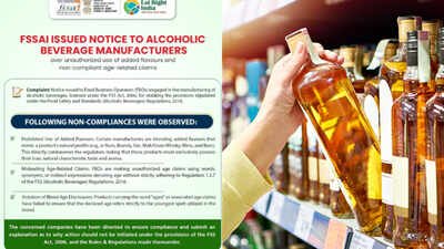 From added flavours to blend age disclosure: FSSAI issues notices to alcoholic beverage manufacturers for misleading claims