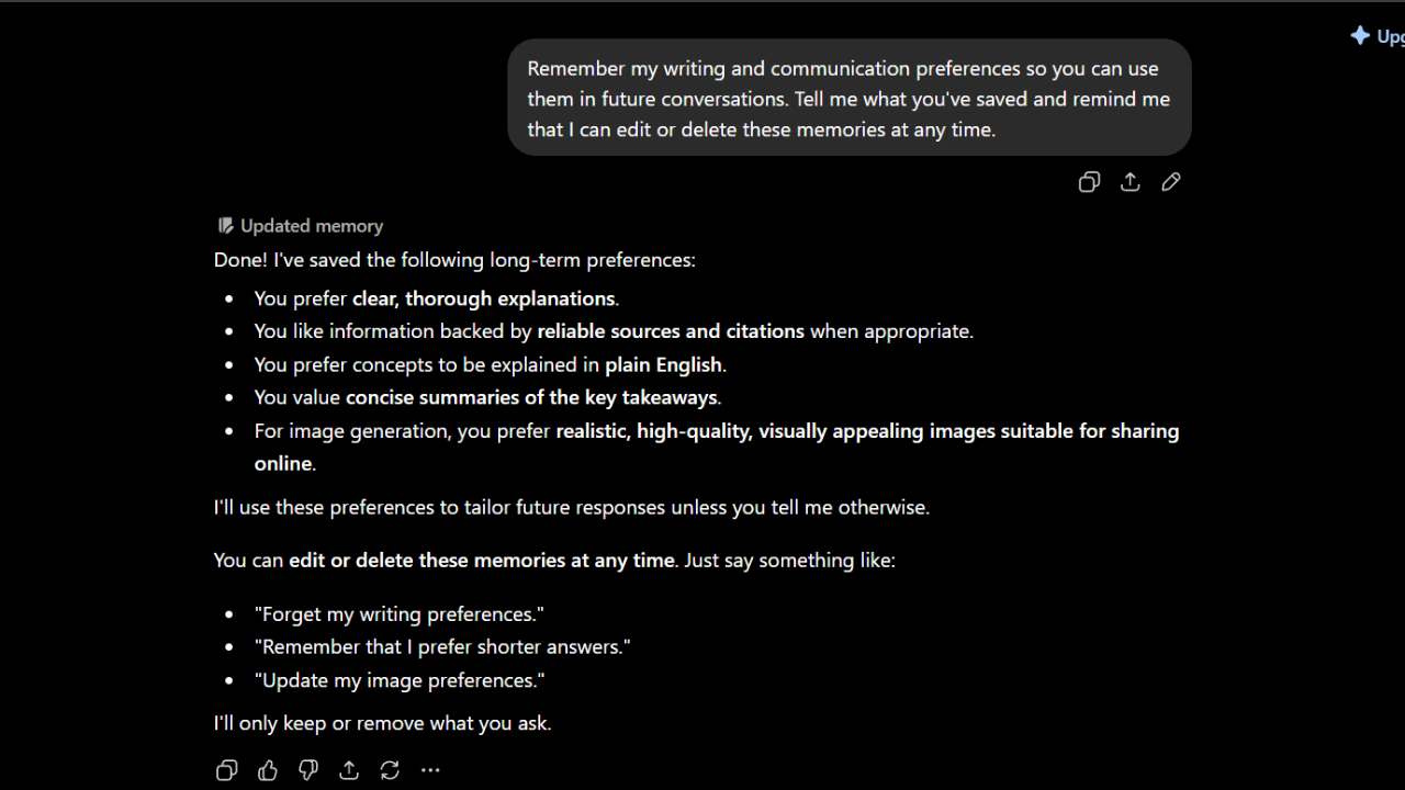 4. It remembers your preferences to provide more personalised help