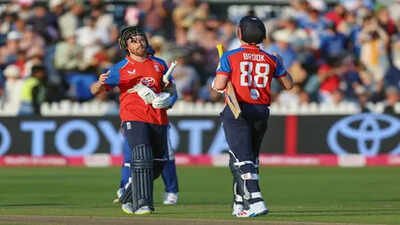 Bristol, July 10 (IANS) Captain Harry Brook produced a scintillating 79 not out off just 35 balls while Phil Salt remained unbeaten on 59 off 42 deliveries as England thrashed India by nine wickets with 37 balls to spare in the fourth T20I at the County Ground in Bristol, to clinch the five-match series 3-0 with one game to spare. Historic low! India lose back-to-back bilateral T20I series for first time since 2019
