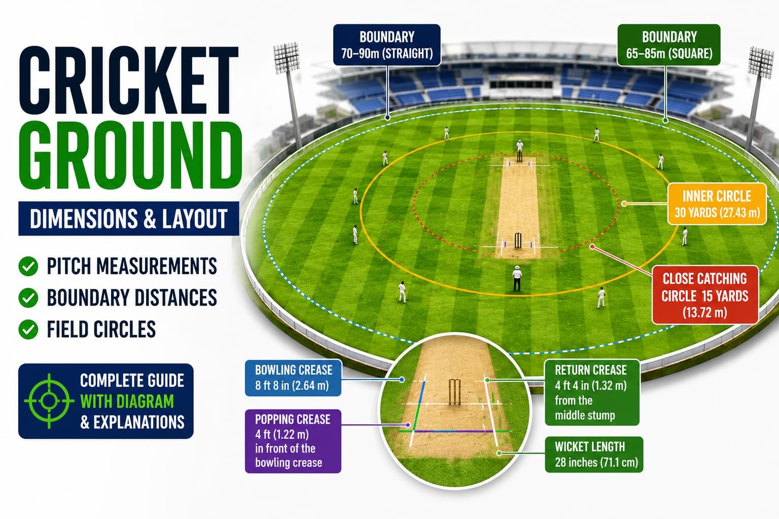 What Are the Dimensions of a Cricket Ground? Complete Guide with ICC Rules