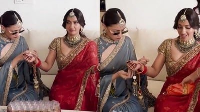Alia Bhatt turns ultimate bridesmaid, helps BFF Akansha Ranjan Kapoor tie kaleeras; watch.