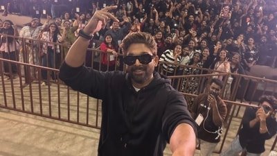 Allu Arjun met thousands of his fans in Hyderabad on Tuesday.